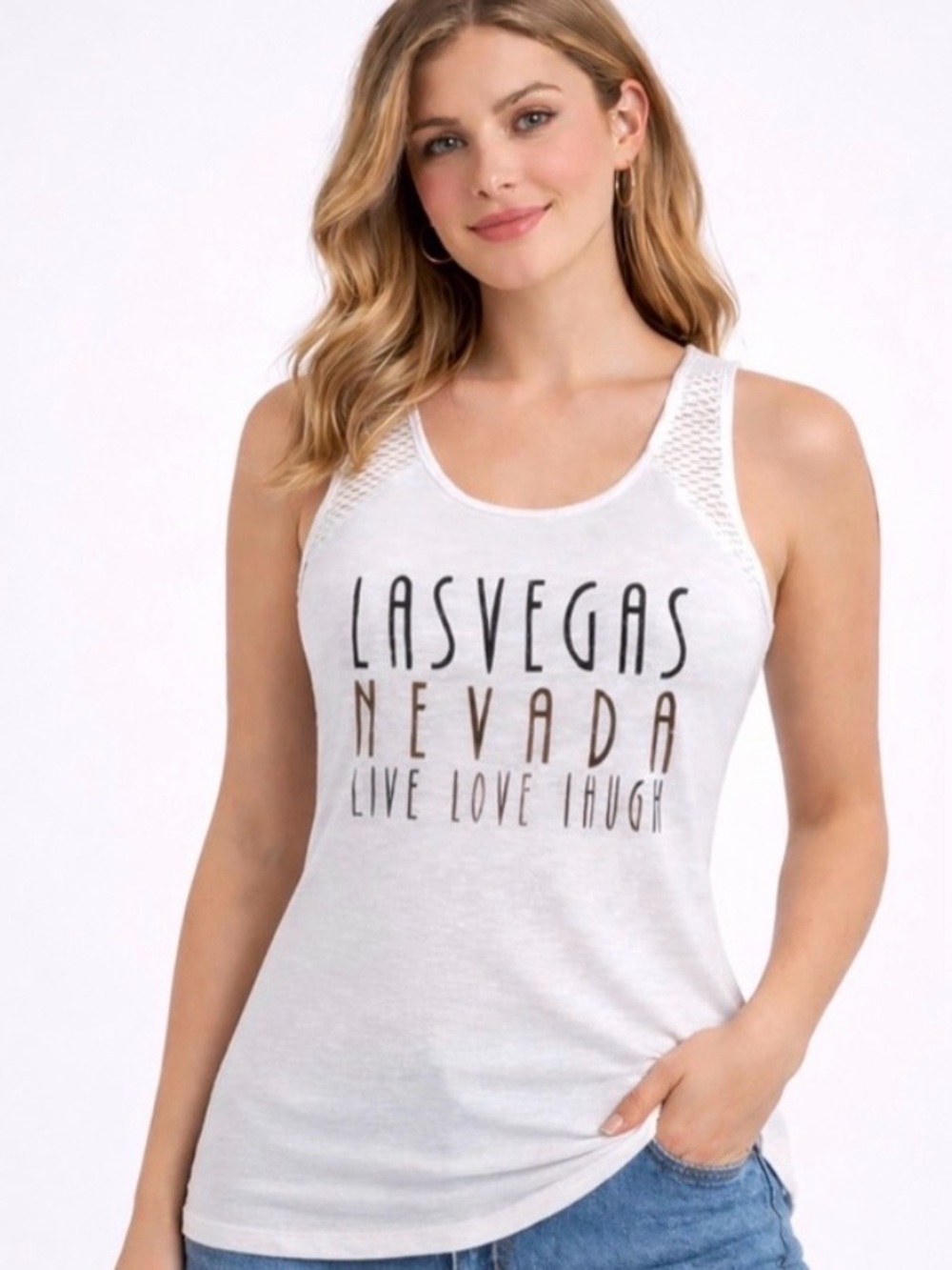 Las Vegas Nevada Slim Fit Tank Top women’s Size M (A402)✨